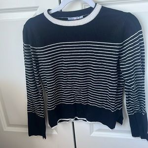 Gab and Kate crew neck black and white striped sweater